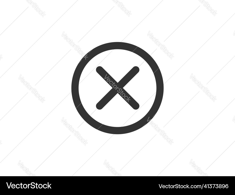 Close icon sign cancel symbol web design error Vector Image