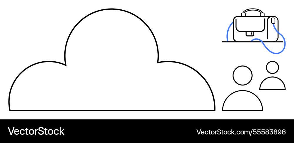 Cloud computing concept with line art Vector Image
