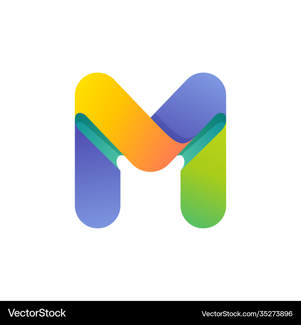 Colorful gradient m letter initial logo Colorful gradient m letter initial logo vector image