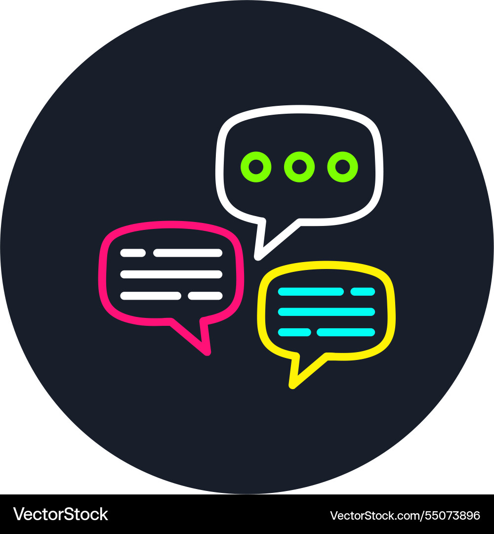 Communication line multi color icon Vector Image