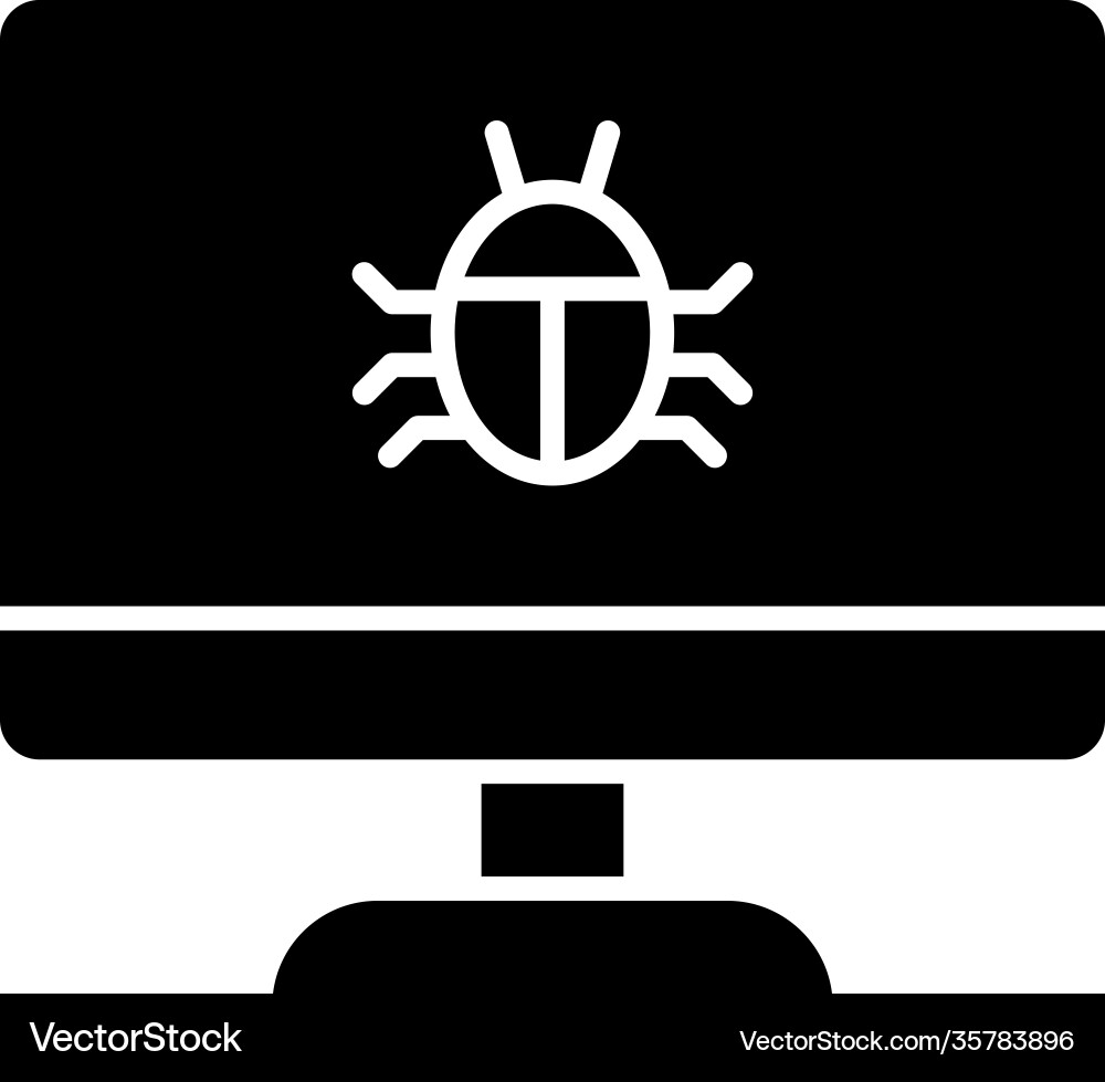 Computer bug icon vector image