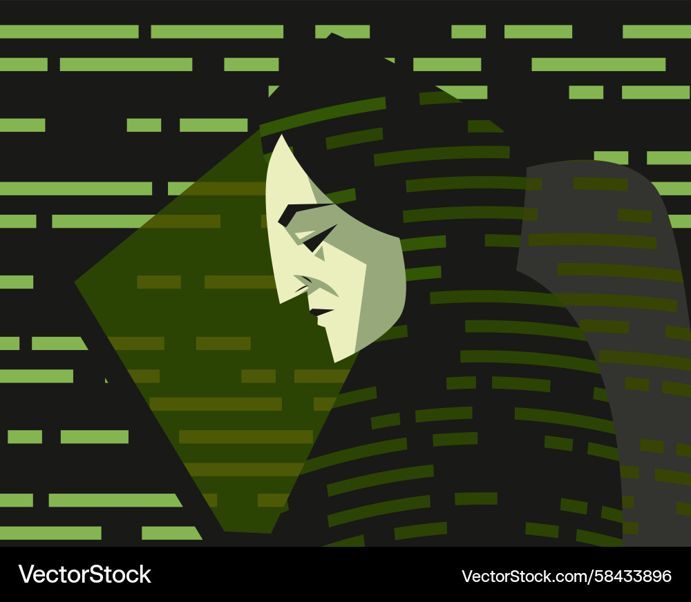 Cyberpunk Hacker with Masked Face Vector Image