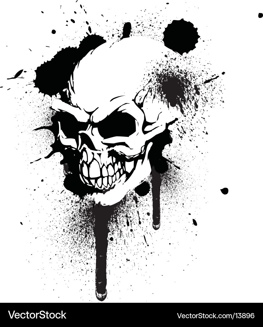 Dark Graffiti Skull Vector Image