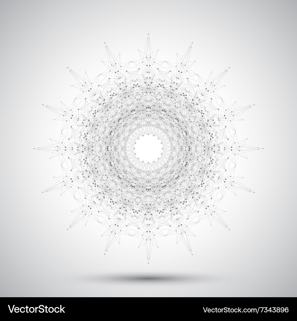 Futuristic abstract form with connected line vector image