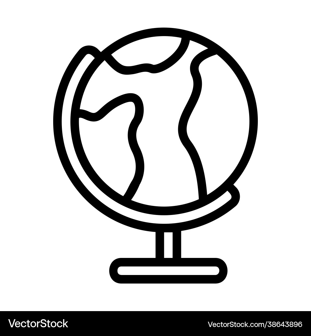 Globe icon in line style for any projects vector image