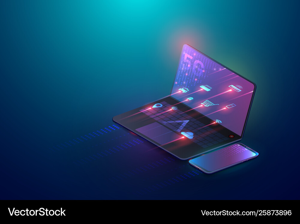 Iot or internet things and 5g wireless network Vector Image