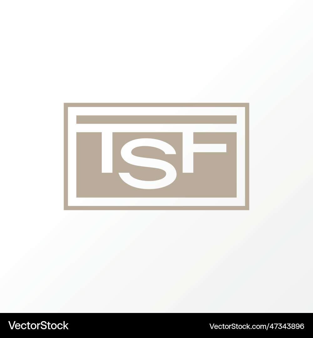 Letter tsf san serif font on rectangle space block vector image