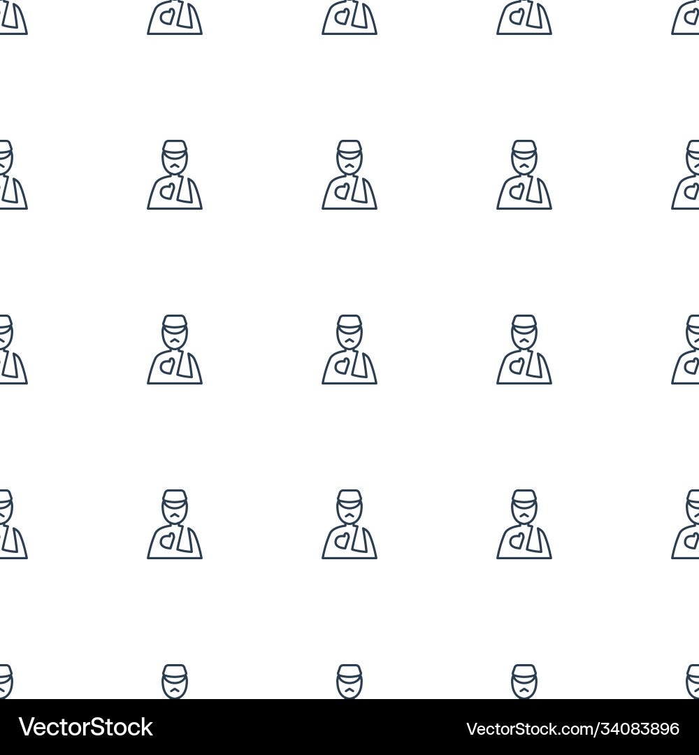Man with broken arm icon pattern seamless white vector image