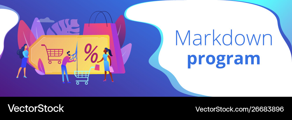 Markdown program concept banner header Markdown program concept banner header Vector Image