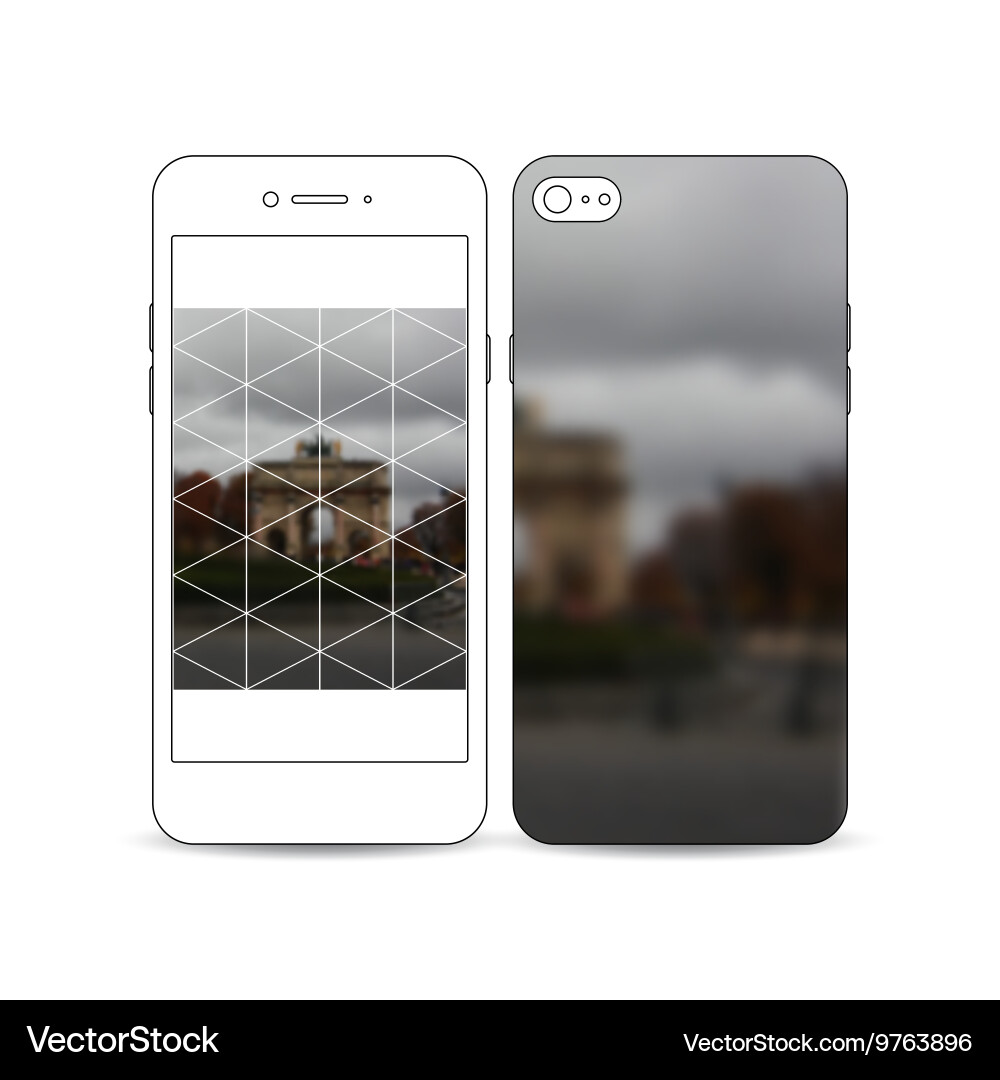 Mobile smartphone with an example of the screen Vector Image