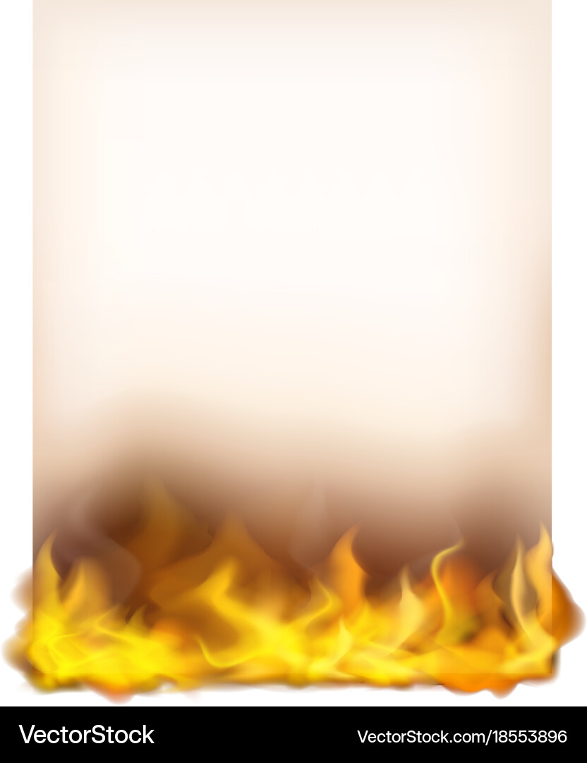 Paper with Fiery Edge Vector Image