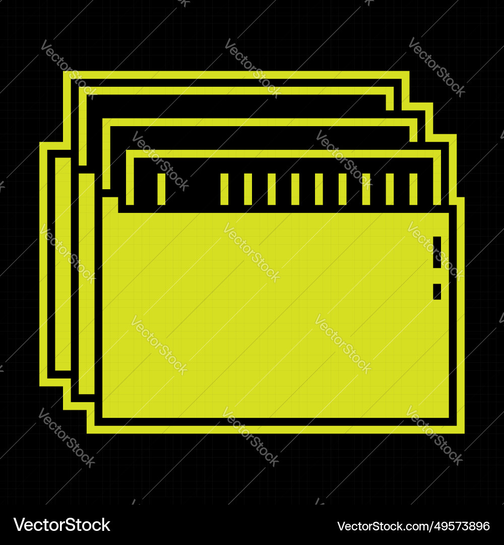 Pixel silhouette icon of computer data archive vector image