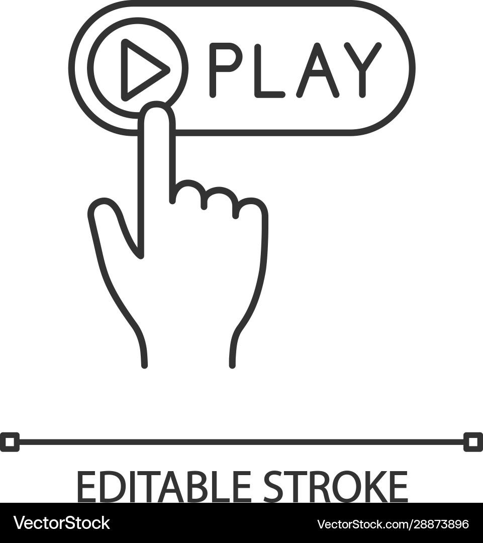 Play button click linear icon vector image