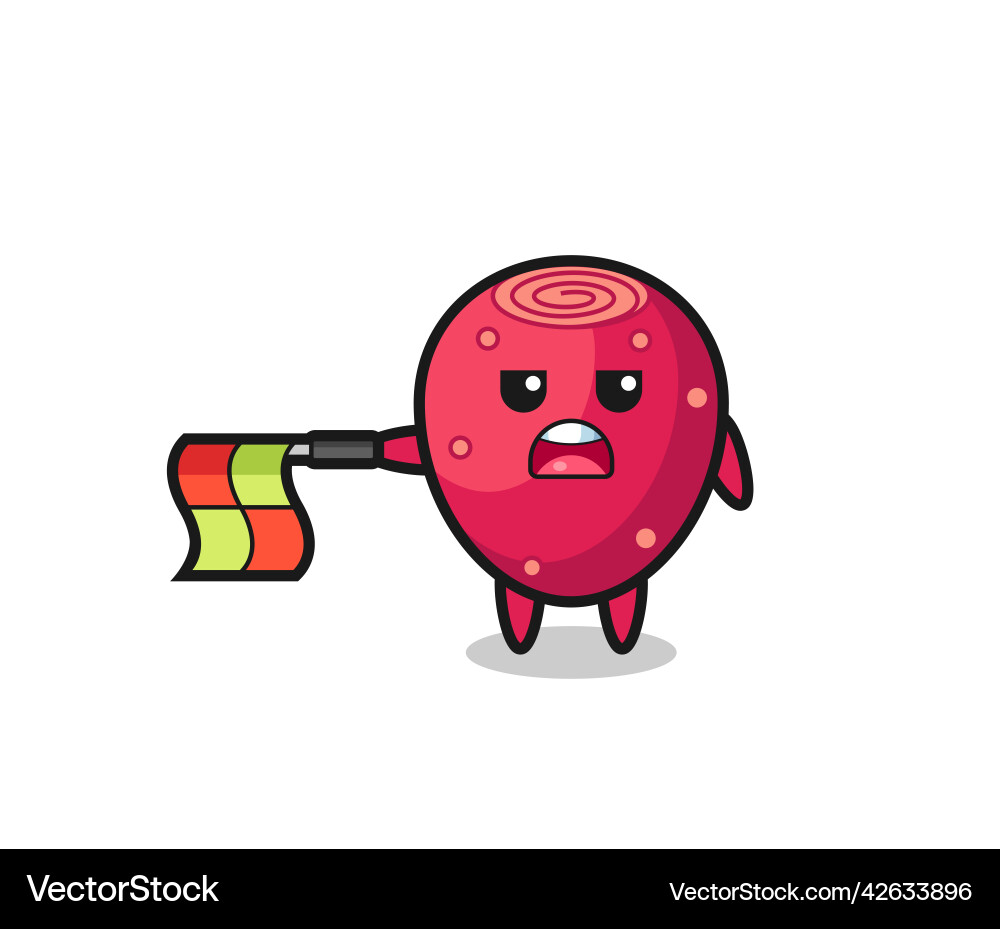 Prickly pear character as line judge hold Vector Image