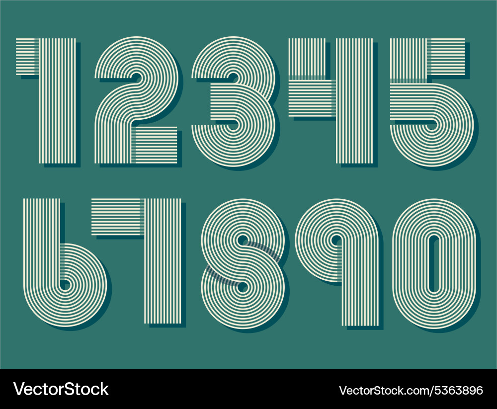 Retro Number Set vector image