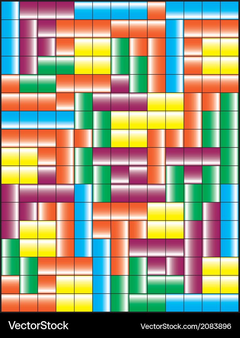 Retro Tetris Game Puzzle Vector Image