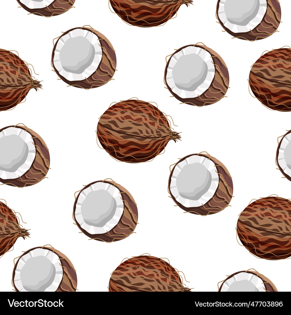 Seamless pattern of coconuts Vector Image