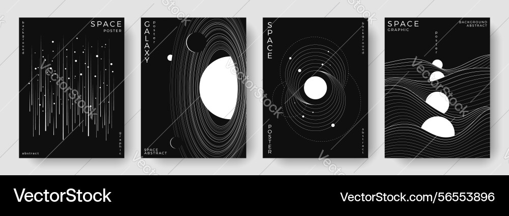 Set of abstract space astronomy backgrounds Set of abstract space astronomy backgrounds Vector Image