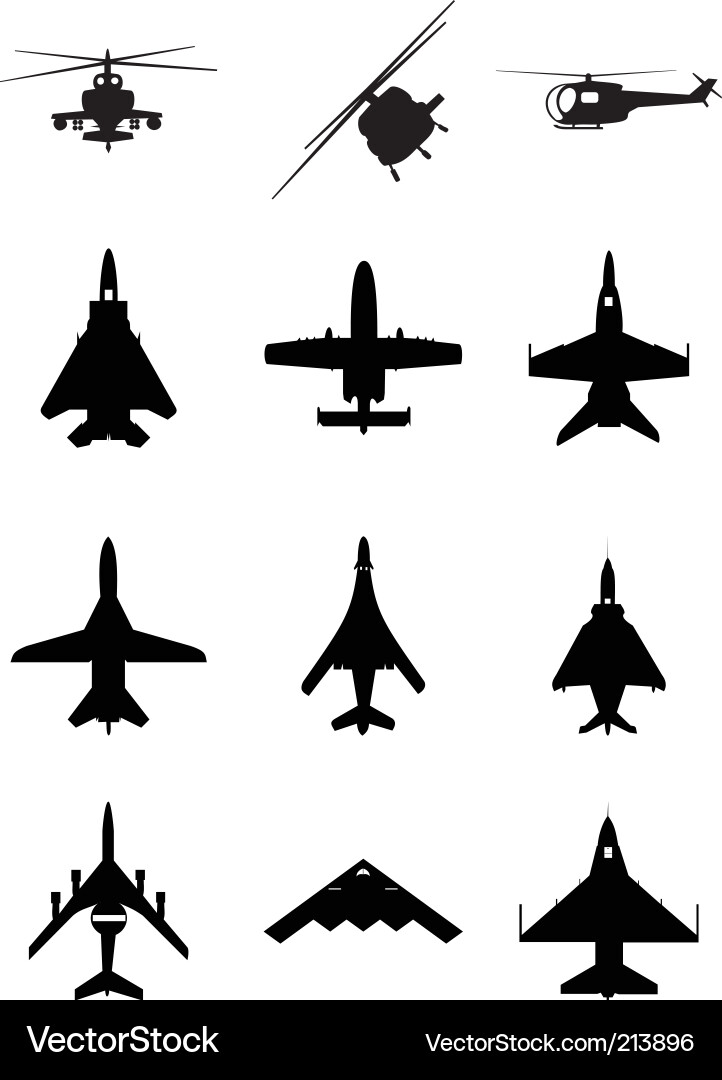 Silhouetted Aircraft vector image
