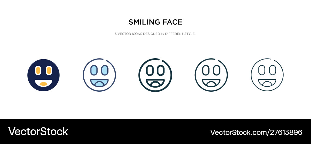 Smiling face icon in different style two colored Smiling face icon in different style two colored vector image
