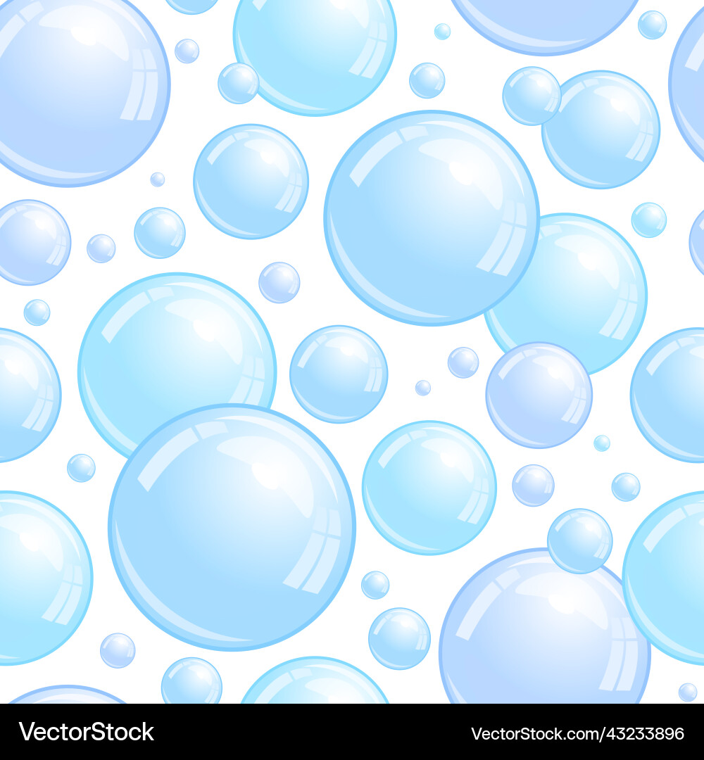 Soap bubbles seamless pattern repeated foam Soap bubbles seamless pattern repeated foam vector image