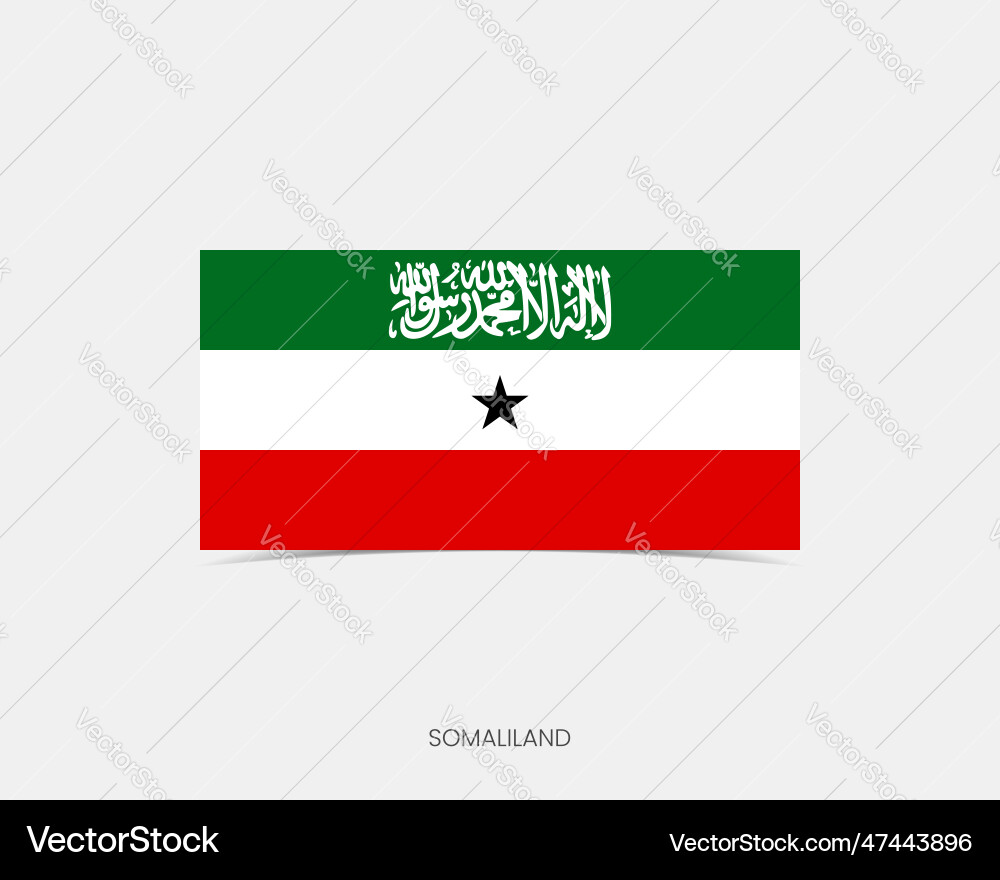 Somaliland rectangle flag icon with shadow Vector Image