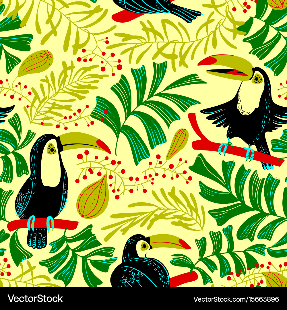 Tropical summer seamless pattern background Vector Image