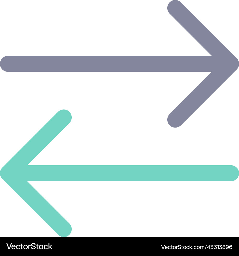 Two arrows flat color ui icon Two arrows flat color ui icon vector image