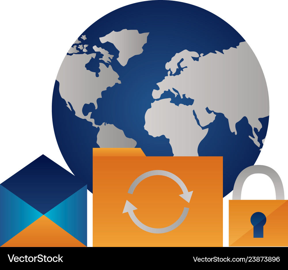 World folder file reload email security vector image
