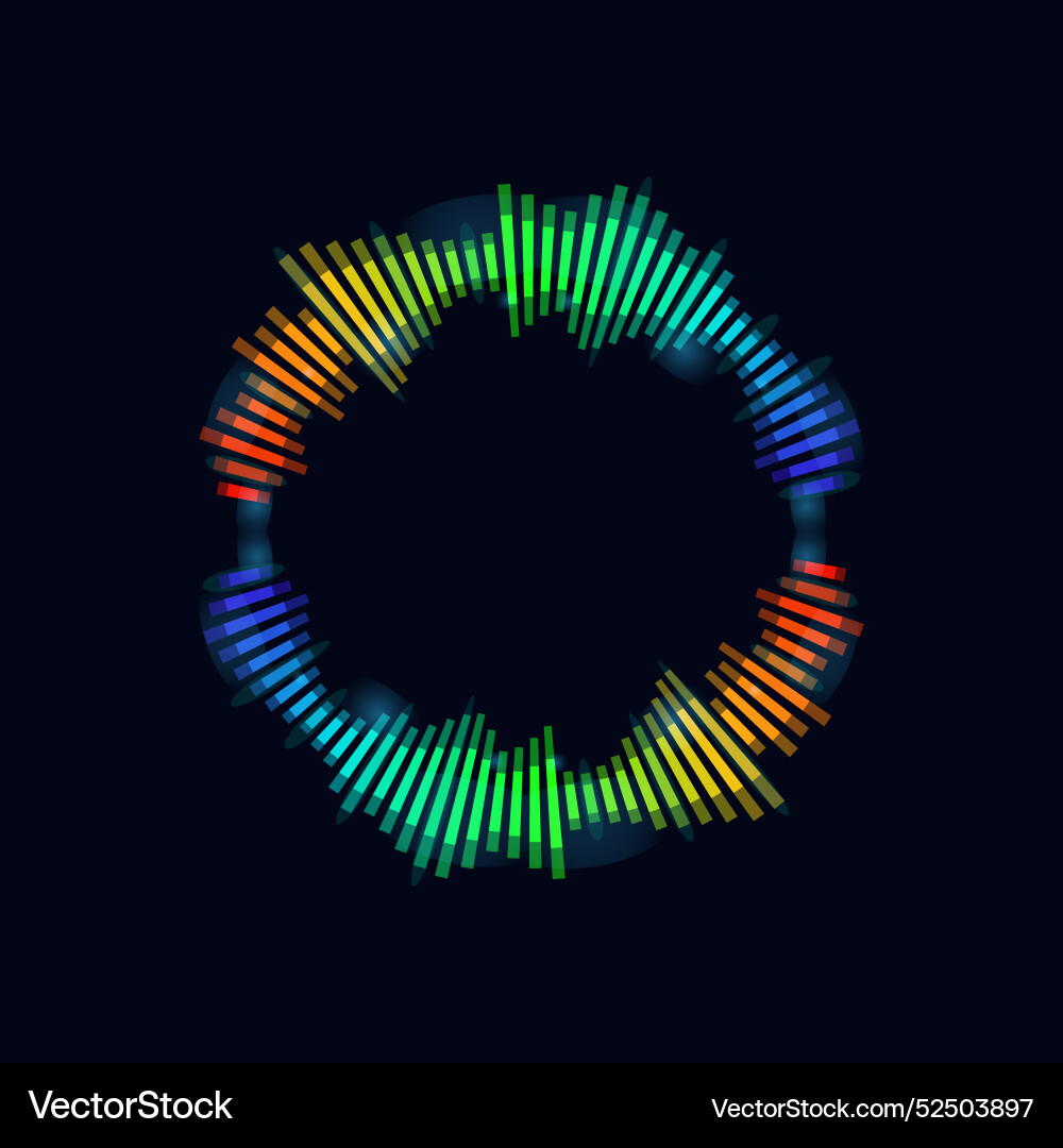 Abstract colorful sound wave element graphic vector image