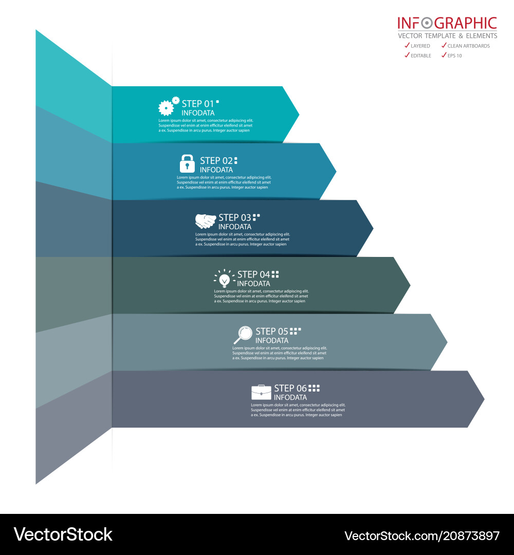 Abstract element infographics 6 option design Abstract element infographics 6 option design vector image