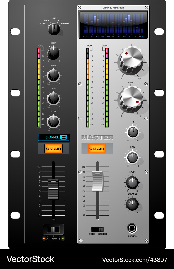 Audio Mixing Controls Vector Image
