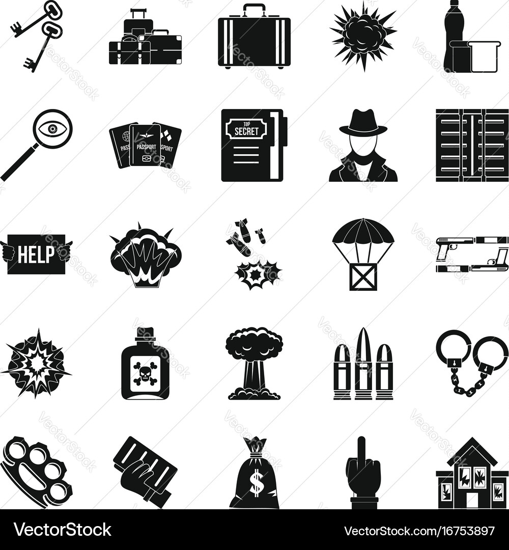 Blame icons set simple style Vector Image