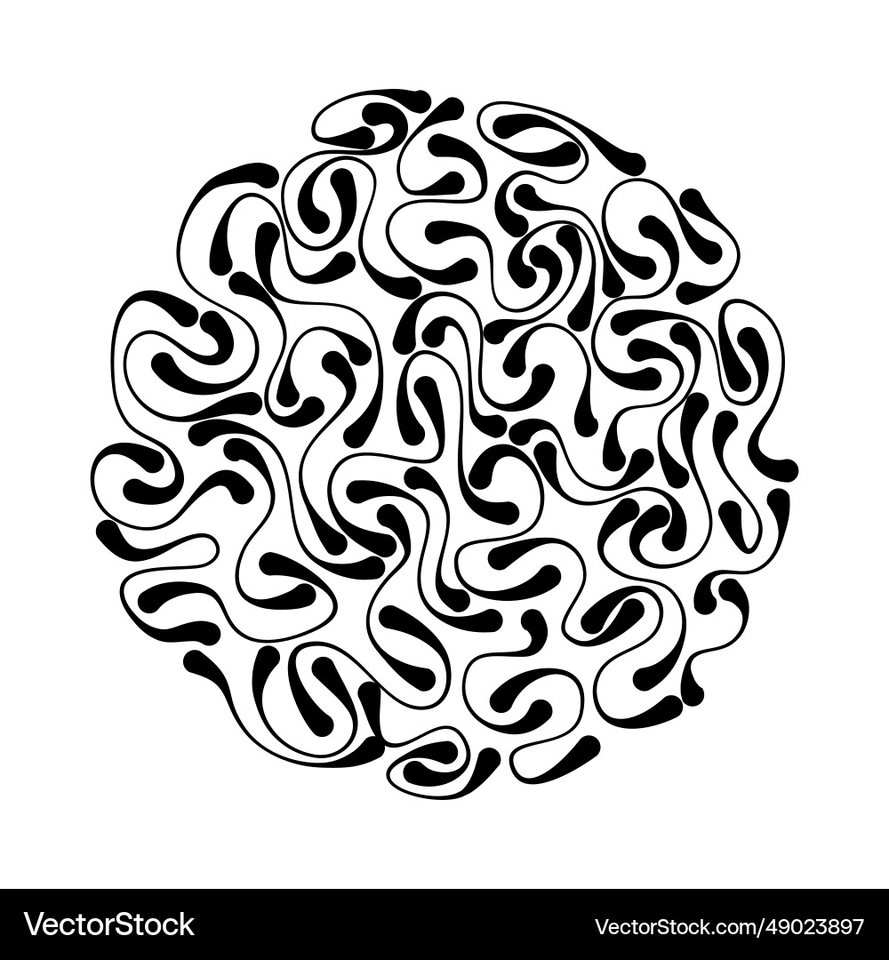 Circle with abstract stoke lines Vector Image