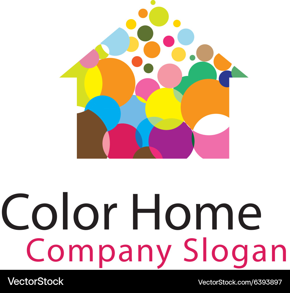 Colorful home real estate drops logo symbol Colorful home real estate drops logo symbol vector image