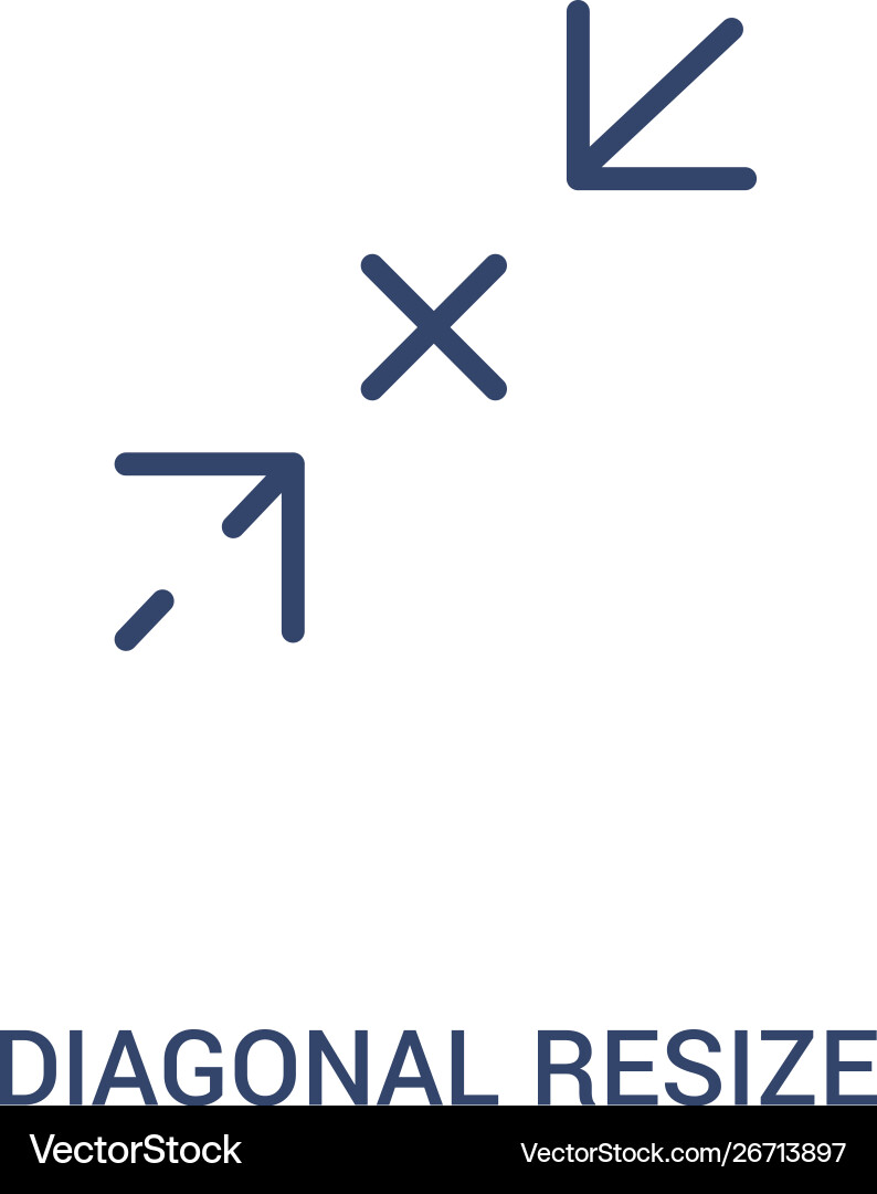 Diagonal resize concept 2 colored icon simple Diagonal resize concept 2 colored icon simple vector image