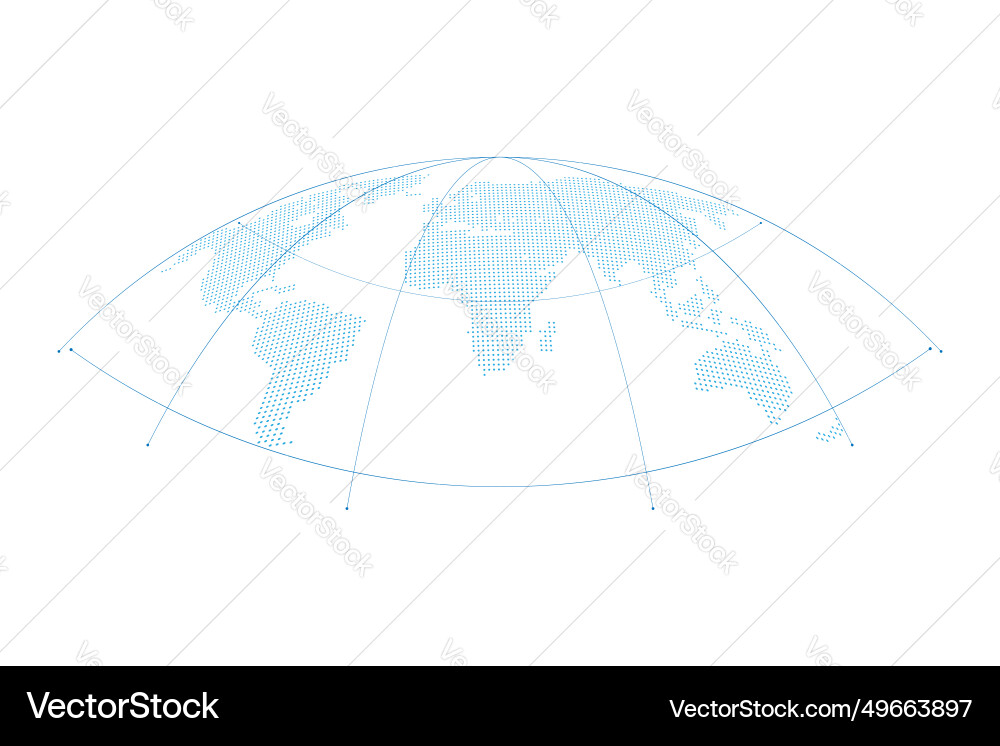 Digital dotted world map background design Vector Image