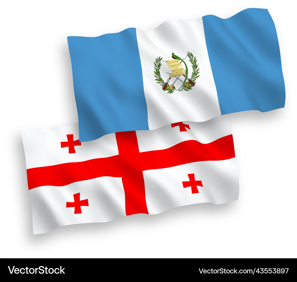 Flaggen der Republik guatemala und georgia Flaggen der Republik guatemala und georgia vektorbild