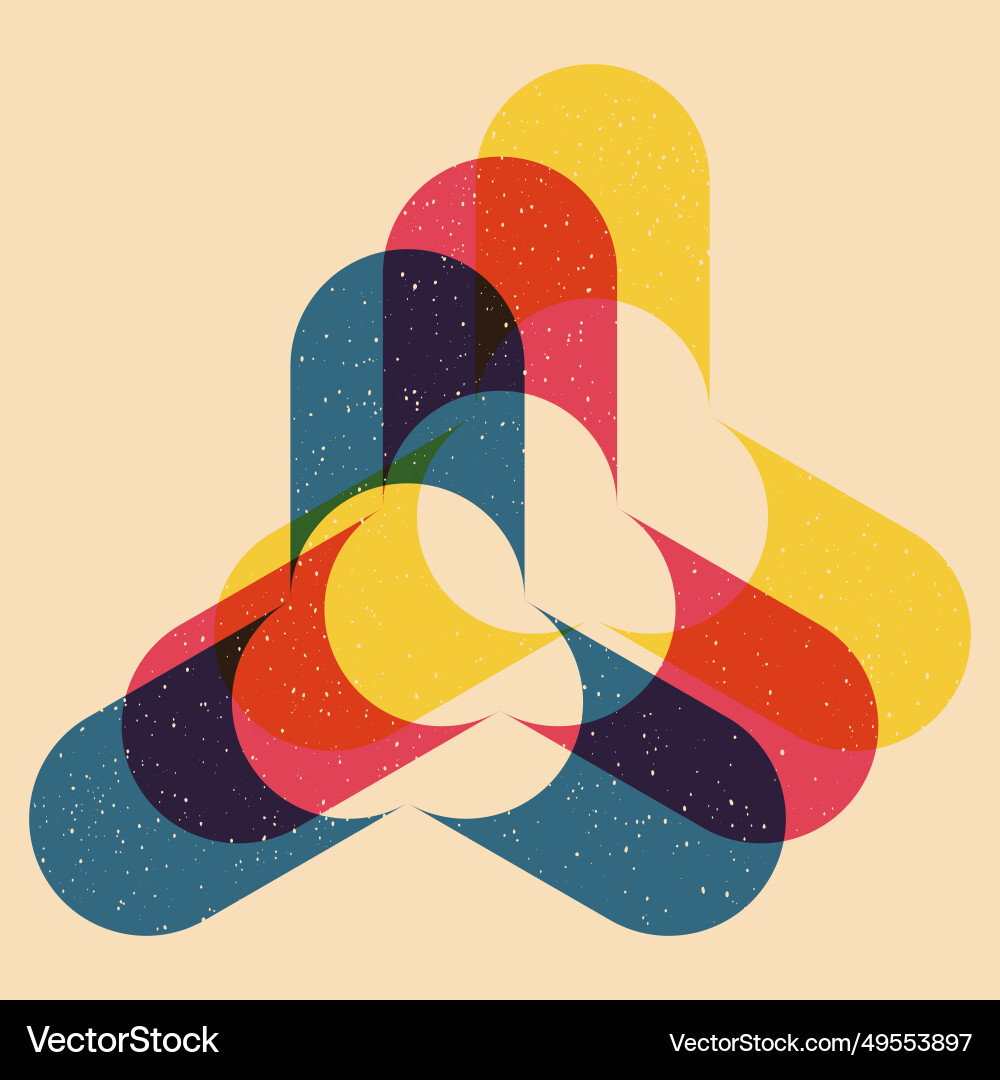 Geometric object with riso print effect Geometric object with riso print effect vector image