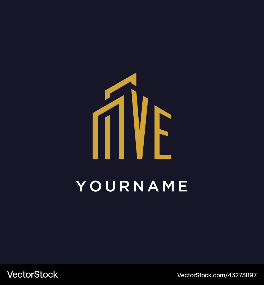 Initial monogram with building logo design Initial monogram with building logo design Vector Image