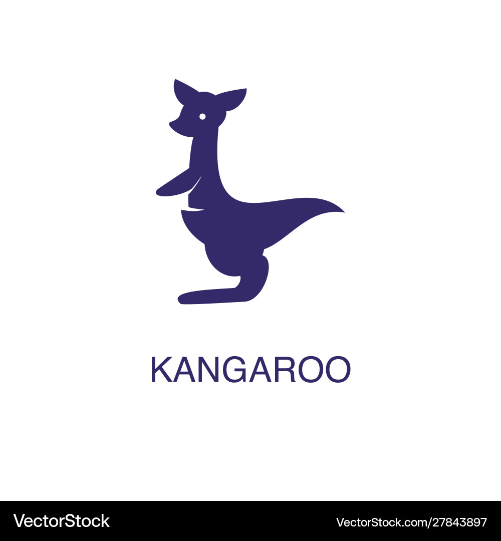 Kangaroo element in flat simple style on white Vector Image