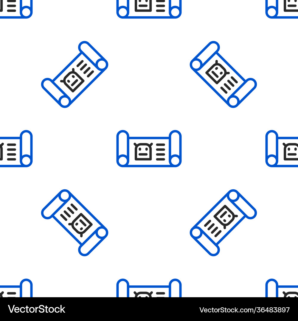 Line robot blueprint icon isolated seamless Line robot blueprint icon isolated seamless vector image