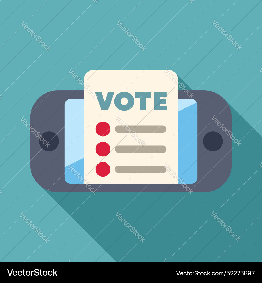 Online voting using smartphone app mobile Online voting using smartphone app mobile vector image