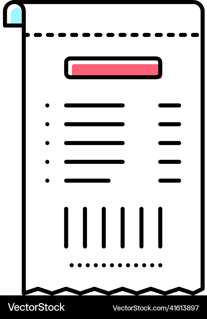 Qr code on receipt color icon isolated vector image