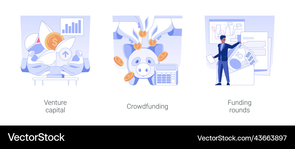 Raising money for startup isolated concept Raising money for startup isolated concept vector image