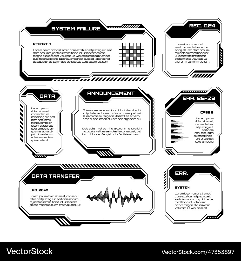 Sci-Fi HUD UI Elements vector image