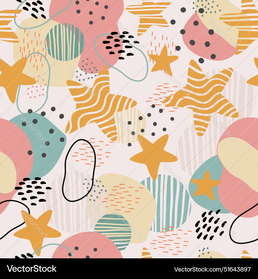 Seamless pattern stars and dots background Seamless pattern stars and dots background vector image