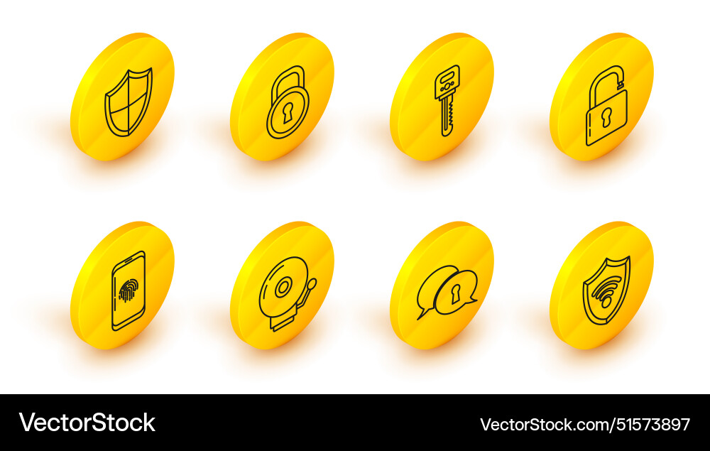 Set line shield with wifi wireless internet Set line shield with wifi wireless internet vector image