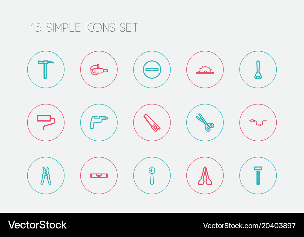 Set of 15 editable apparatus icons line style vector image