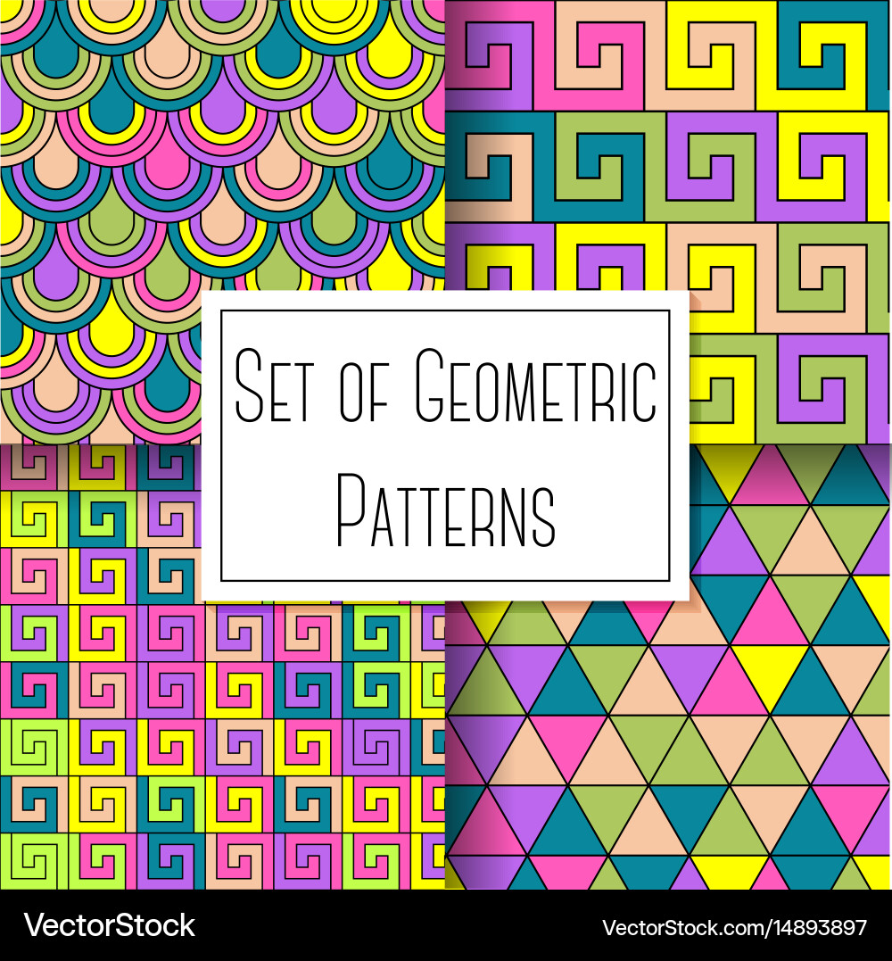 Set of geometric patterns Vector Image